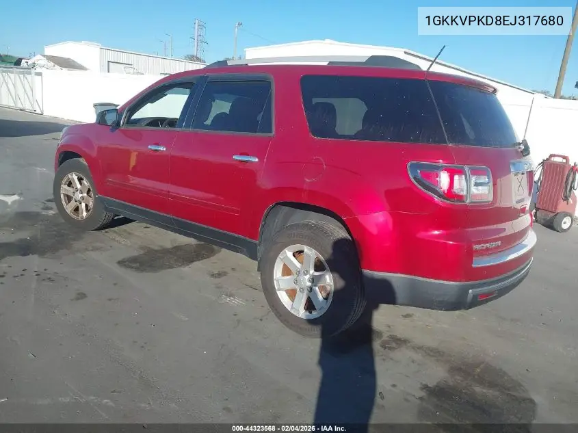 1GKKVPKD8EJ317680 2014 GMC Acadia Sle-2