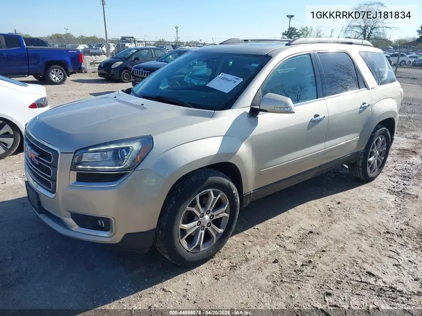 2014 GMC Acadia Slt-1 VIN: 1GKKRRKD7EJ181834 Lot: 44896078