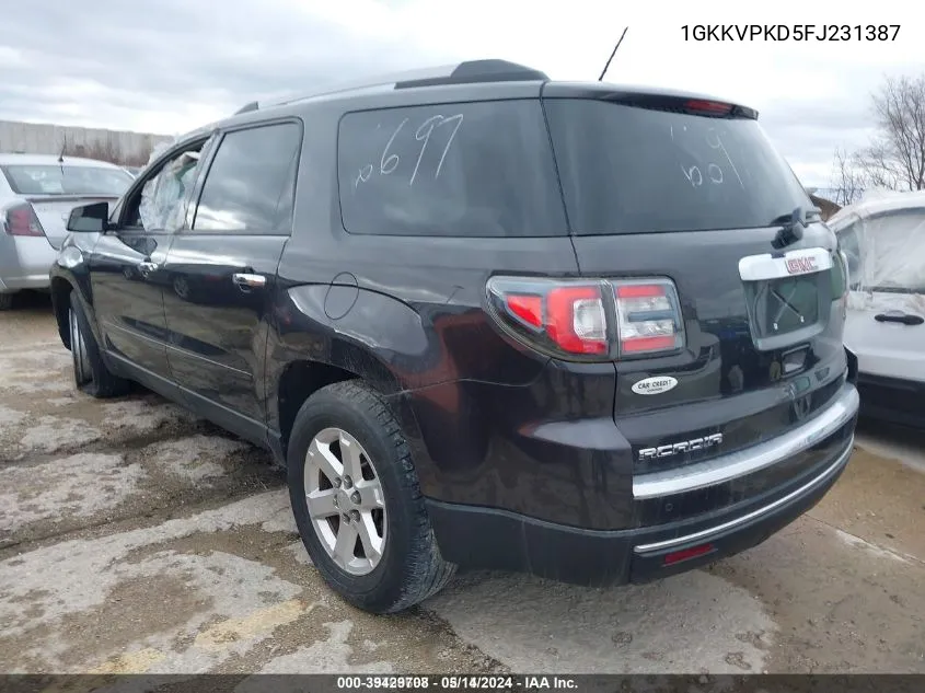 1GKKVPKD5FJ231387 2015 GMC Acadia Sle-2