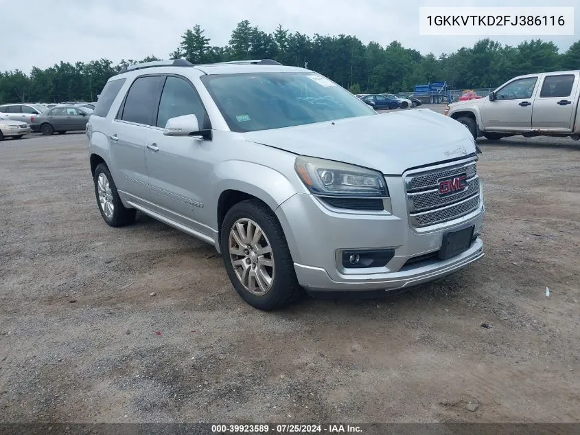 1GKKVTKD2FJ386116 2015 GMC Acadia Denali