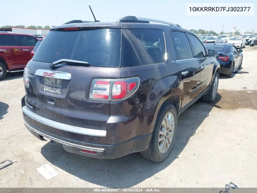 1GKKRRKD7FJ302377 2015 GMC Acadia Slt-1