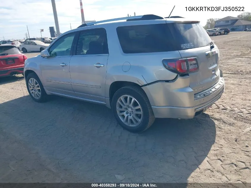 1GKKRTKD3FJ350522 2015 GMC Acadia Denali