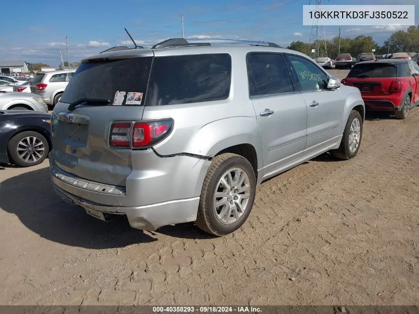 1GKKRTKD3FJ350522 2015 GMC Acadia Denali