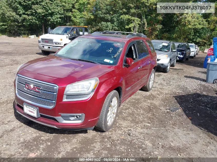 1GKKVTKD4FJ378017 2015 GMC Acadia Denali