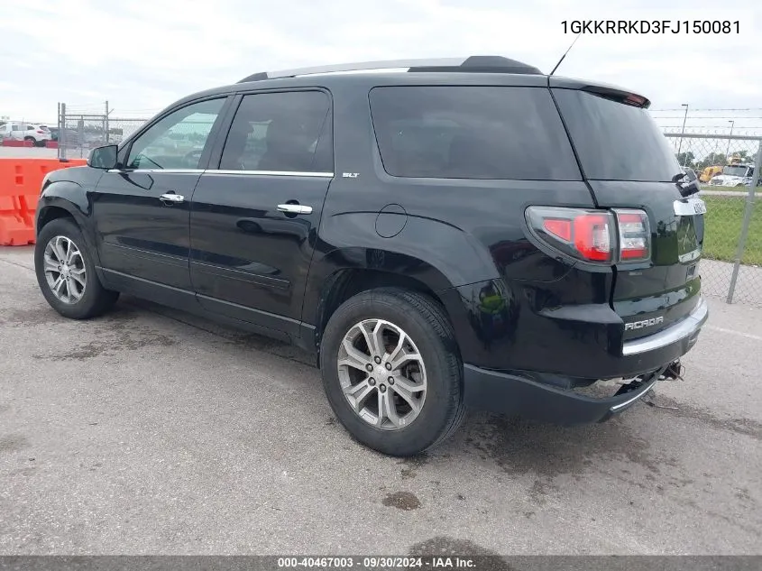 1GKKRRKD3FJ150081 2015 GMC Acadia Slt-1