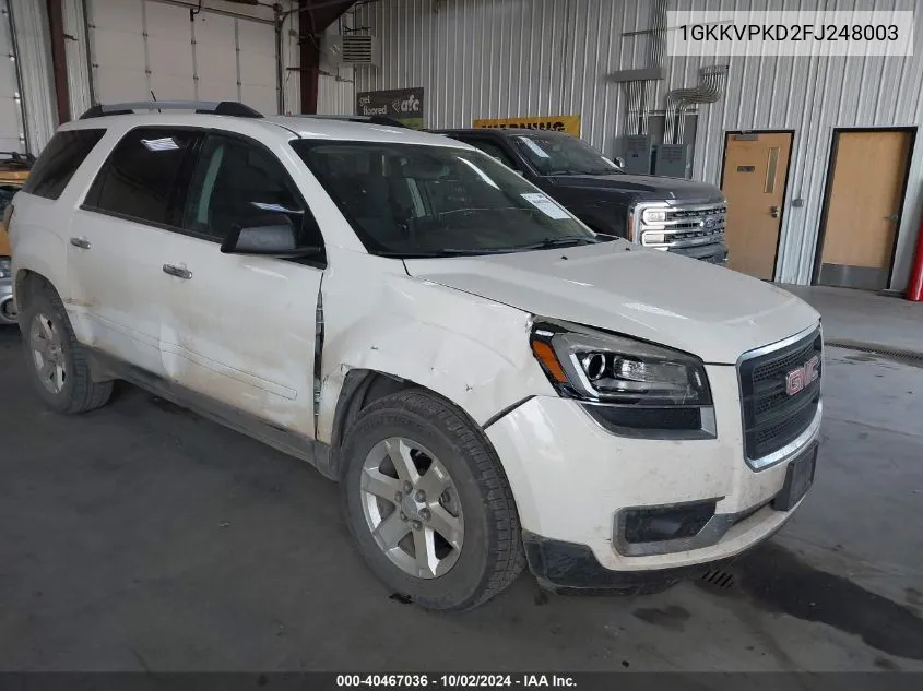 1GKKVPKD2FJ248003 2015 GMC Acadia Sle-2