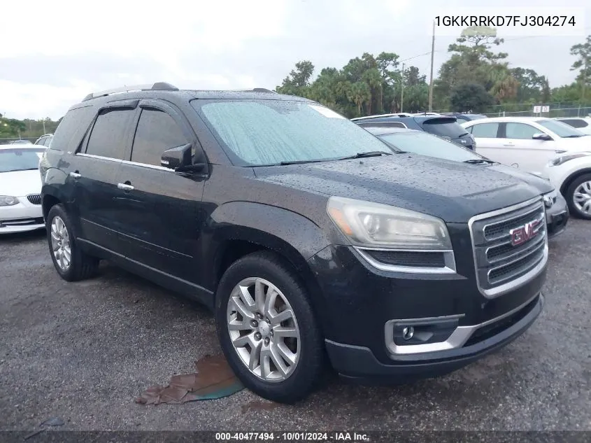 1GKKRRKD7FJ304274 2015 GMC Acadia Slt-1