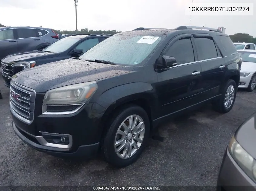 1GKKRRKD7FJ304274 2015 GMC Acadia Slt-1