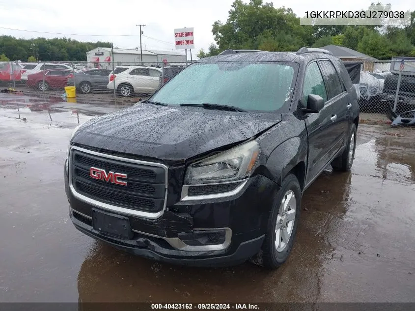 1GKKRPKD3GJ279038 2016 GMC Acadia Sle-2