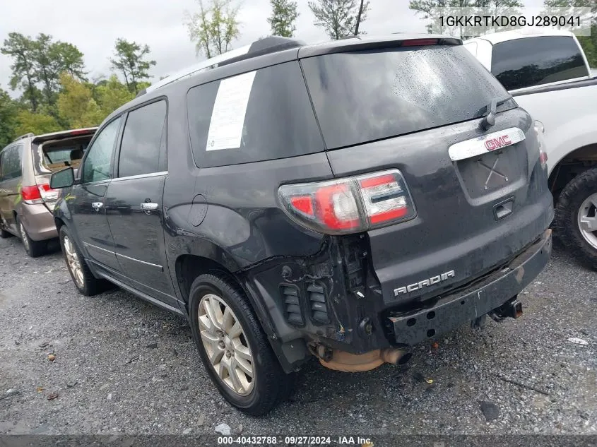 1GKKRTKD8GJ289041 2016 GMC Acadia Denali