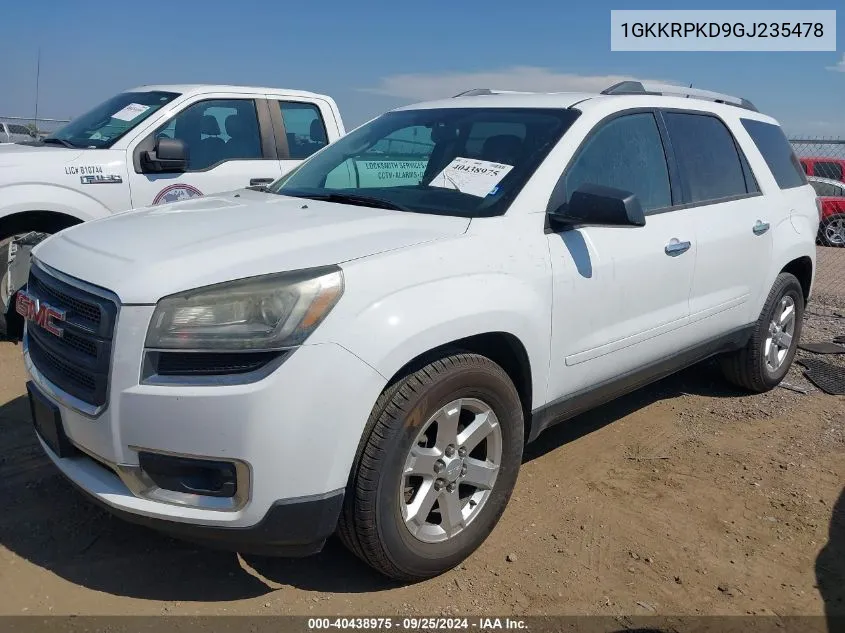 1GKKRPKD9GJ235478 2016 GMC Acadia Sle-2