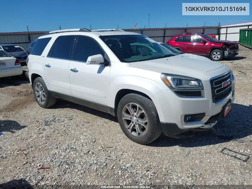 1GKKVRKD1GJ151694 2016 GMC Acadia Slt-1