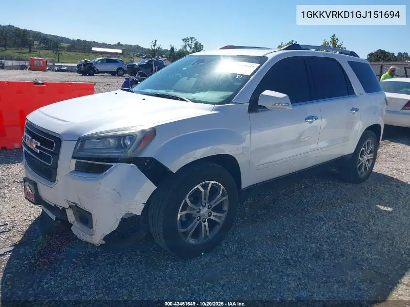 1GKKVRKD1GJ151694 2016 GMC Acadia Slt-1