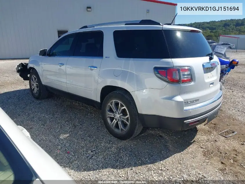 1GKKVRKD1GJ151694 2016 GMC Acadia Slt-1