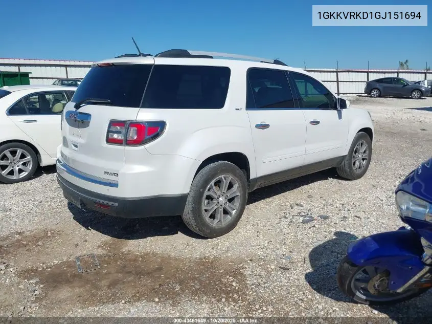 1GKKVRKD1GJ151694 2016 GMC Acadia Slt-1