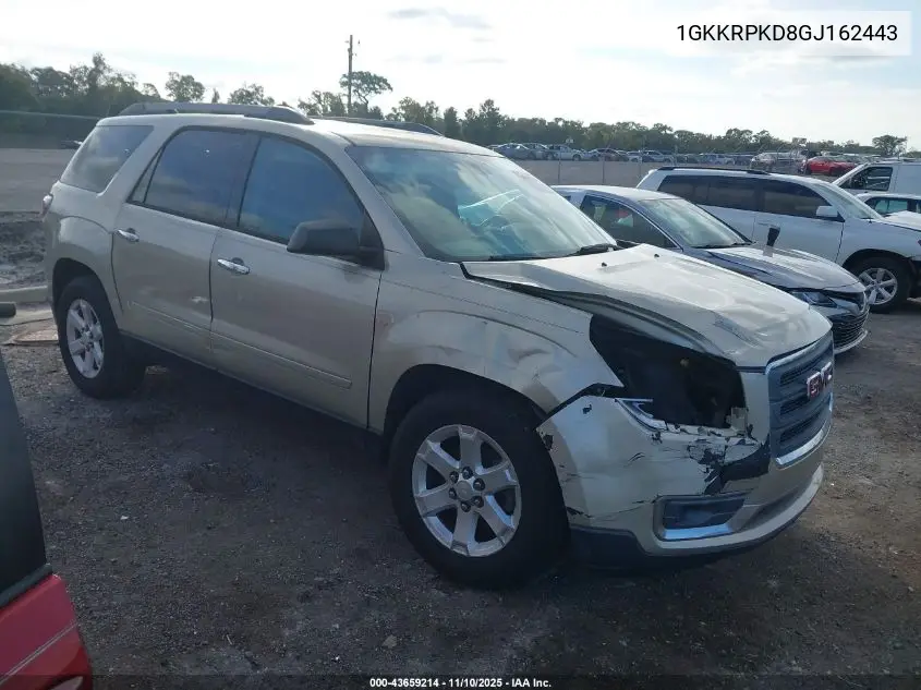 1GKKRPKD8GJ162443 2016 GMC Acadia Sle-2