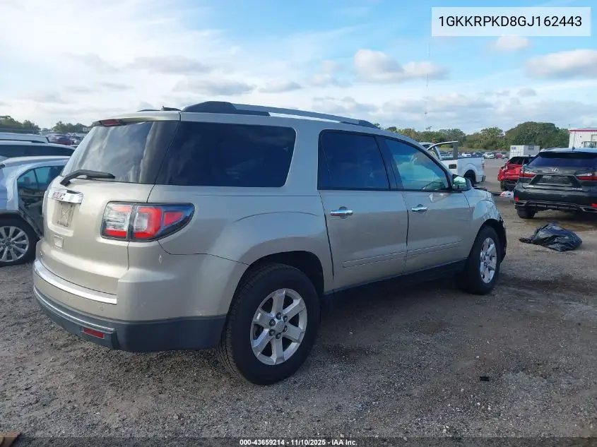 1GKKRPKD8GJ162443 2016 GMC Acadia Sle-2