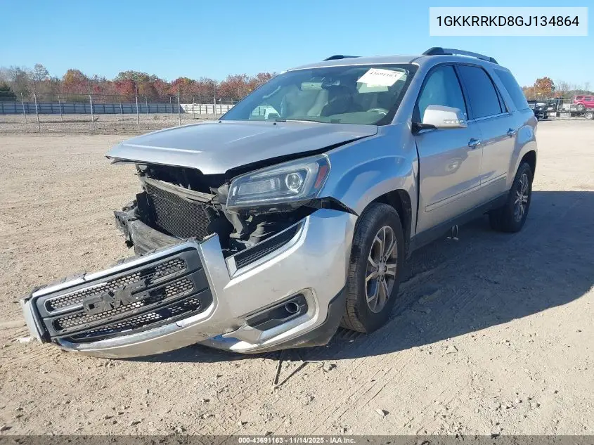 1GKKRRKD8GJ134864 2016 GMC Acadia Slt-1