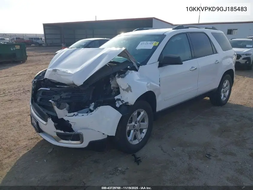 1GKKVPKD9GJ185483 2016 GMC Acadia Sle-2