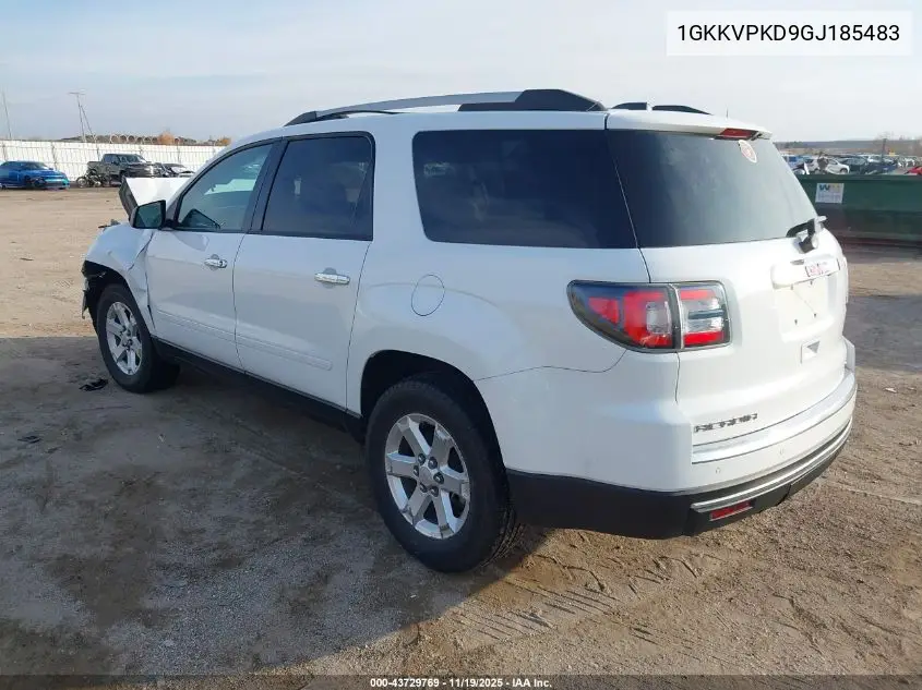 1GKKVPKD9GJ185483 2016 GMC Acadia Sle-2