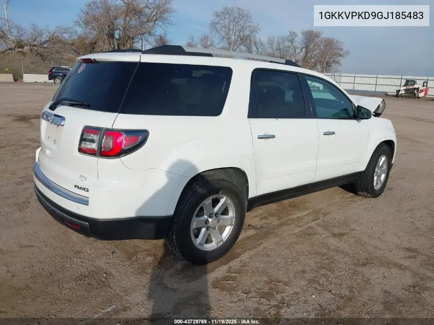 1GKKVPKD9GJ185483 2016 GMC Acadia Sle-2