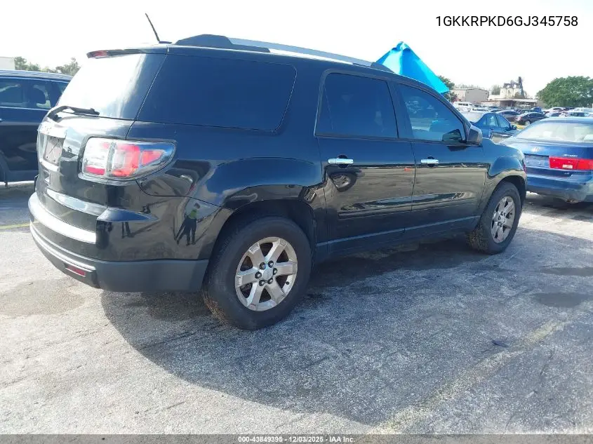 1GKKRPKD6GJ345758 2016 GMC Acadia Sle-2