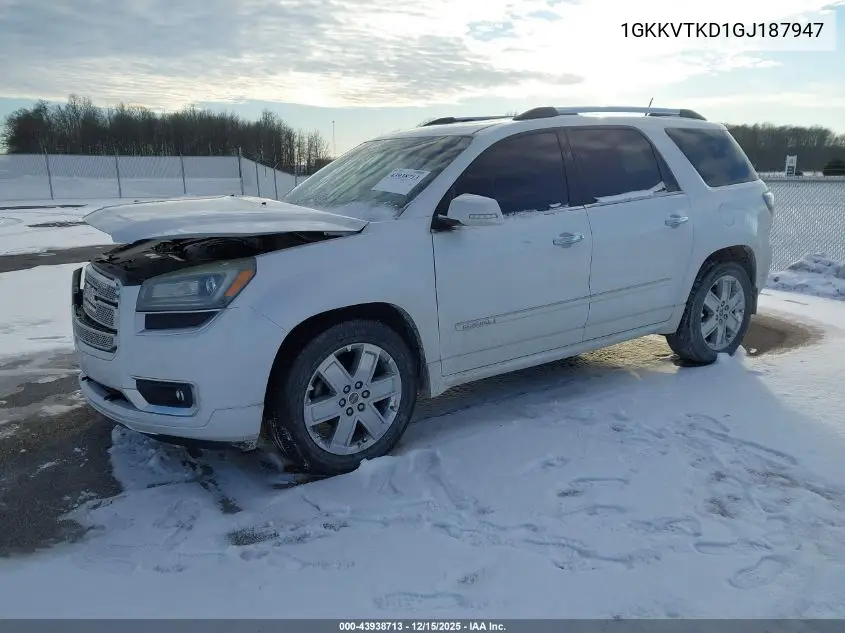 1GKKVTKD1GJ187947 2016 GMC Acadia Denali