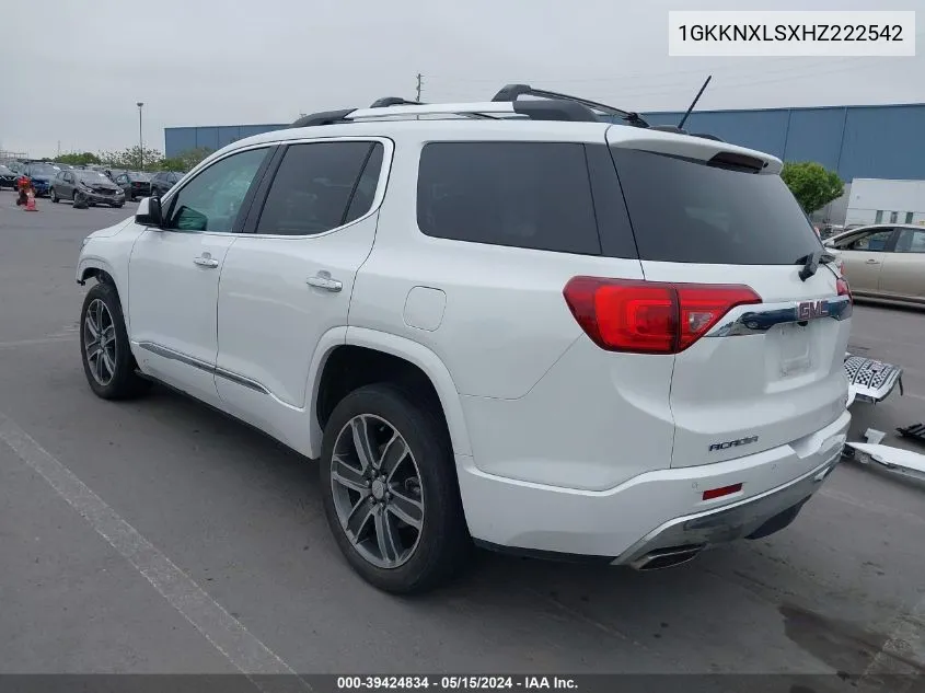 1GKKNXLSXHZ222542 2017 GMC Acadia Denali