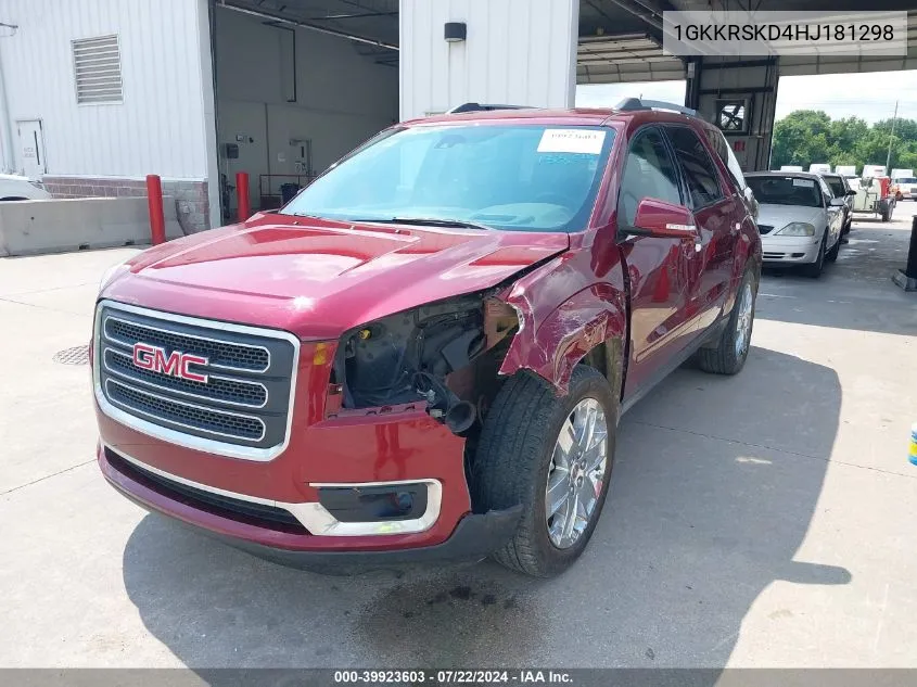 1GKKRSKD4HJ181298 2017 GMC Acadia Limited