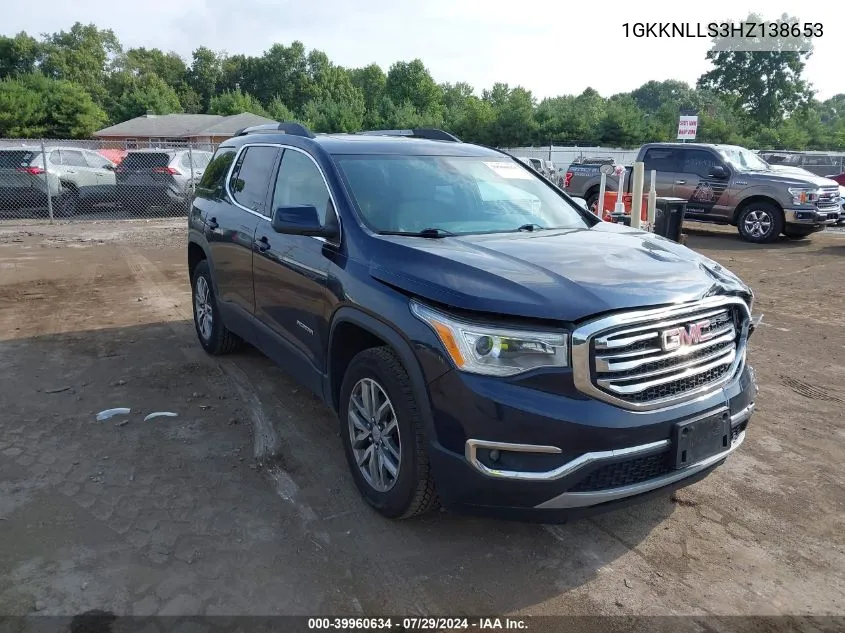 1GKKNLLS3HZ138653 2017 GMC Acadia Sle