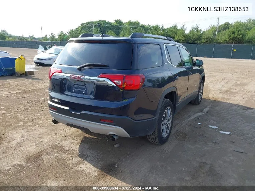 1GKKNLLS3HZ138653 2017 GMC Acadia Sle