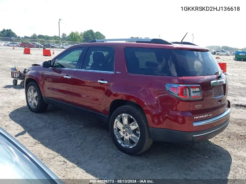 1GKKRSKD2HJ136618 2017 GMC Acadia Limited