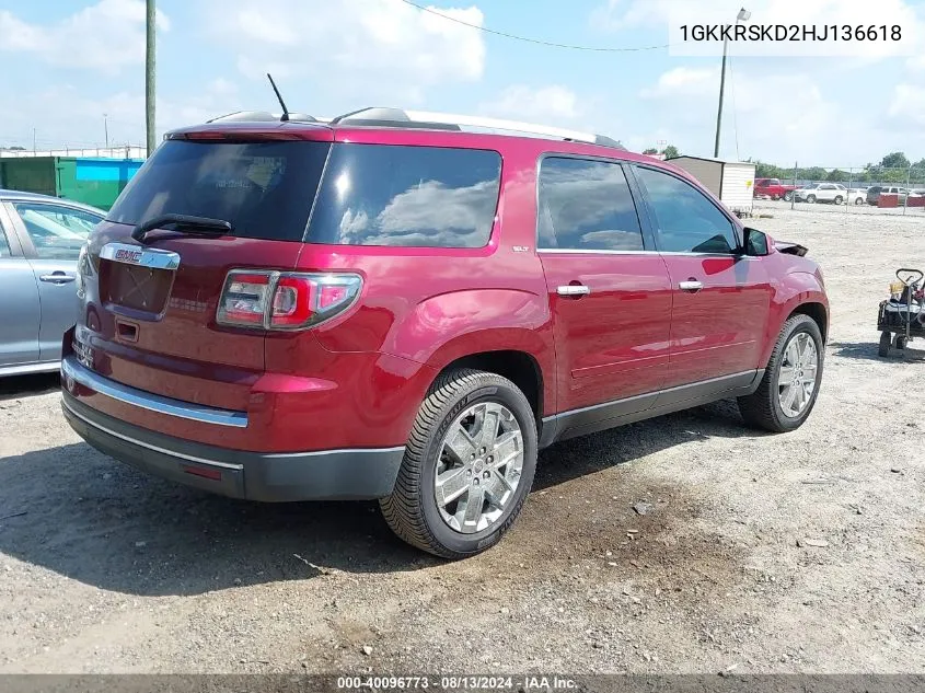 1GKKRSKD2HJ136618 2017 GMC Acadia Limited