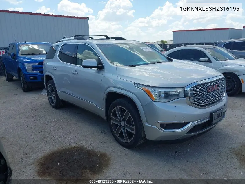 1GKKNXLS3HZ316195 2017 GMC Acadia Denali