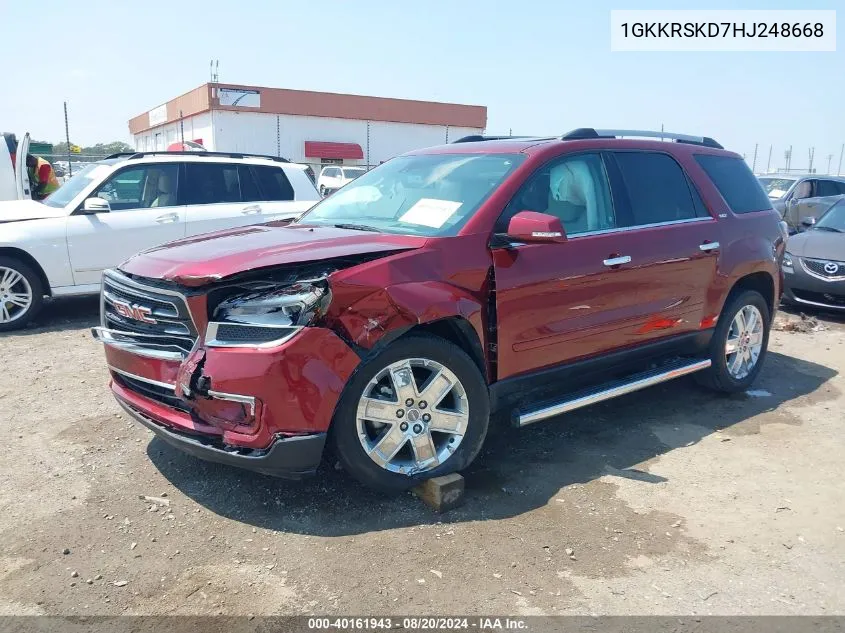 1GKKRSKD7HJ248668 2017 GMC Acadia Limited