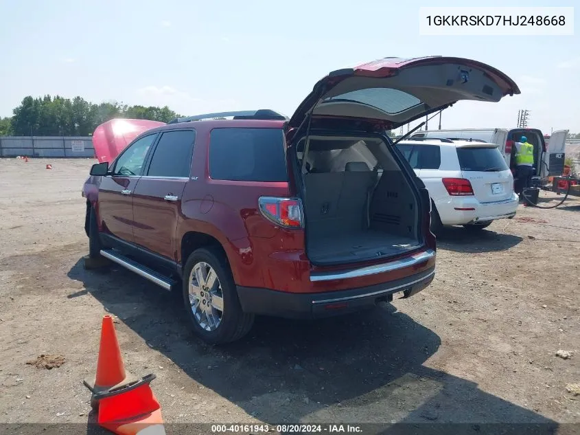 1GKKRSKD7HJ248668 2017 GMC Acadia Limited