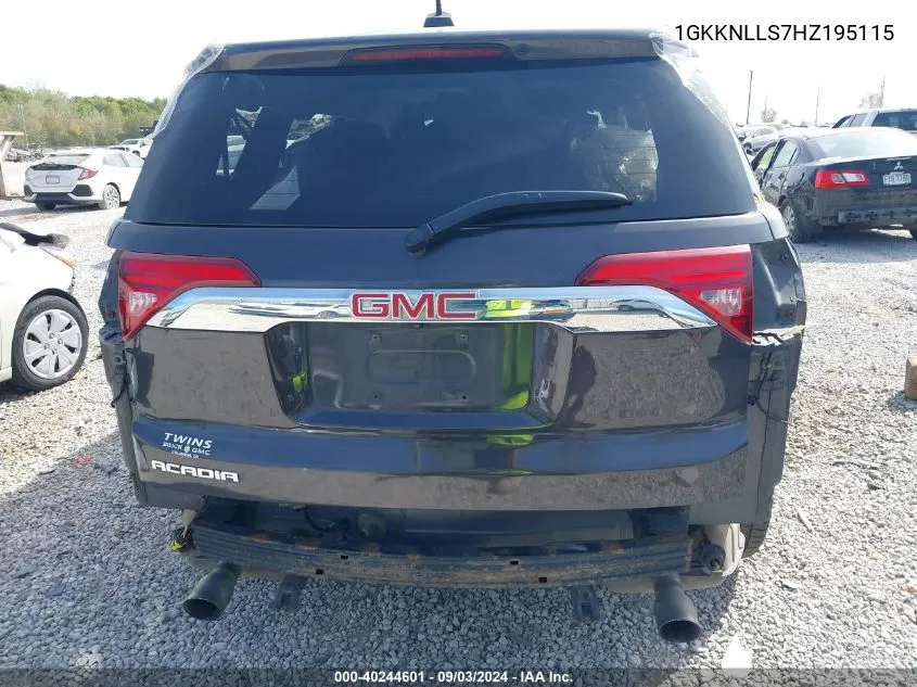 1GKKNLLS7HZ195115 2017 GMC Acadia Sle-2