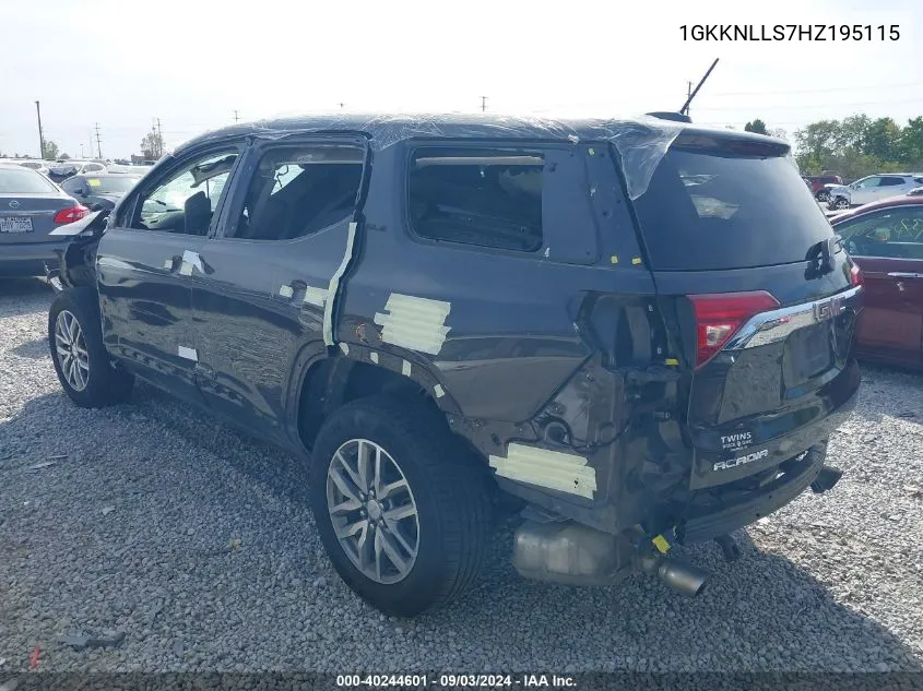 1GKKNLLS7HZ195115 2017 GMC Acadia Sle-2