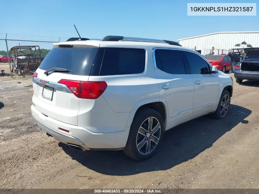 1GKKNPLS1HZ321587 2017 GMC Acadia Denali