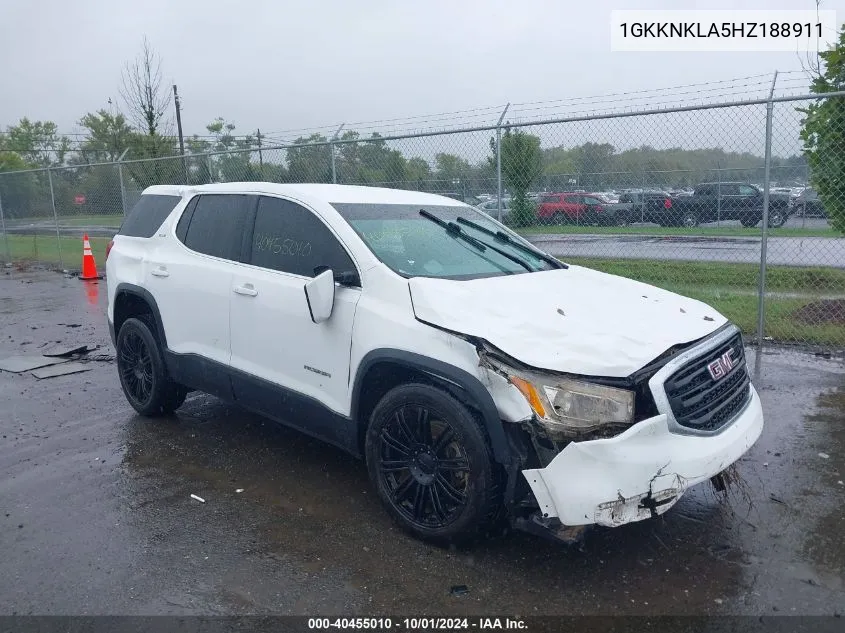 1GKKNKLA5HZ188911 2017 GMC Acadia Sle