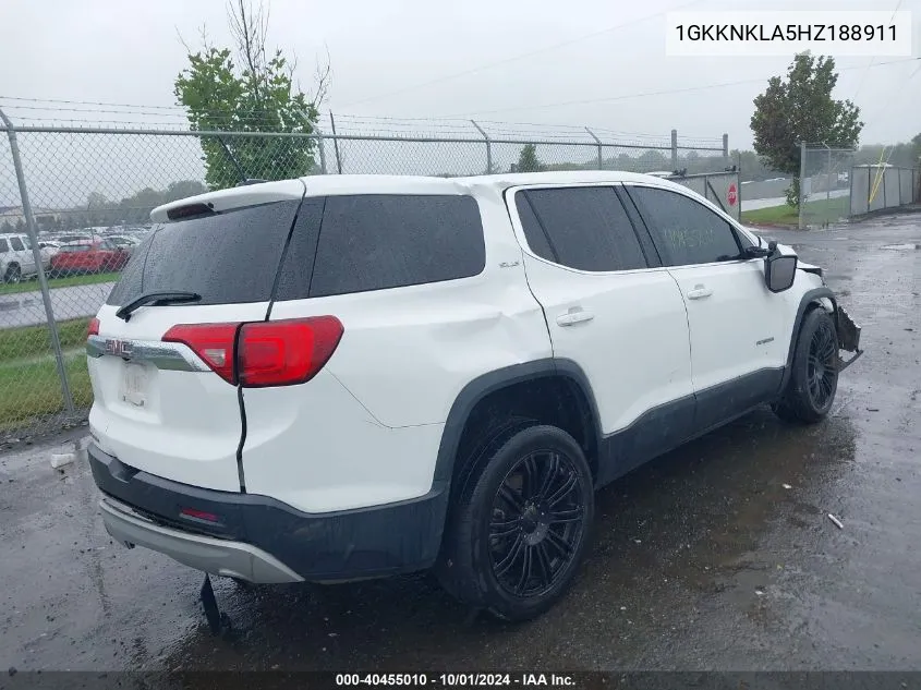 1GKKNKLA5HZ188911 2017 GMC Acadia Sle