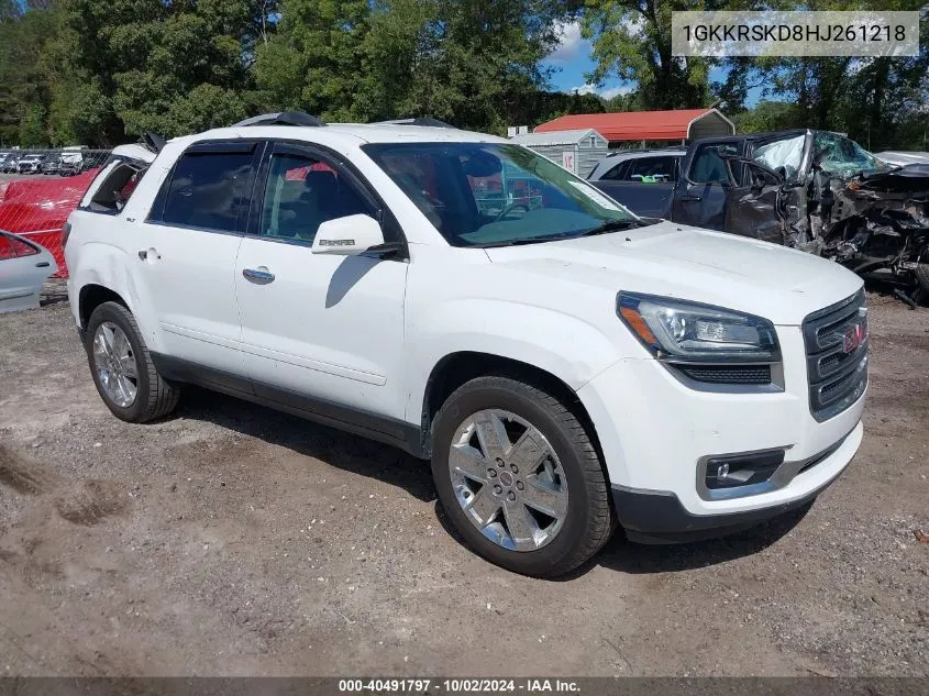 1GKKRSKD8HJ261218 2017 GMC Acadia Limited