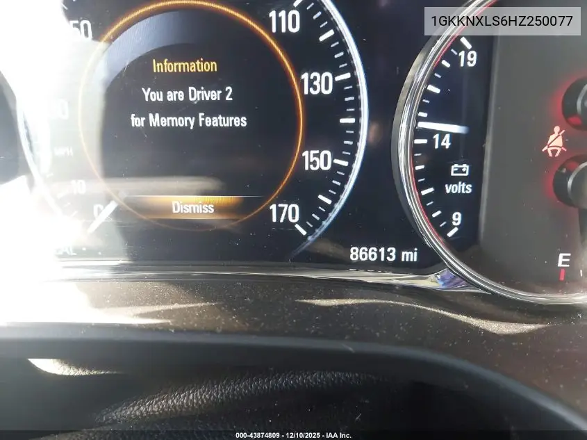 1GKKNXLS6HZ250077 2017 GMC Acadia Denali