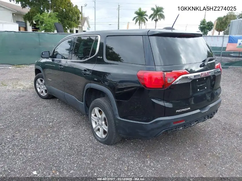 1GKKNKLA5HZ274025 2017 GMC Acadia Sle-1