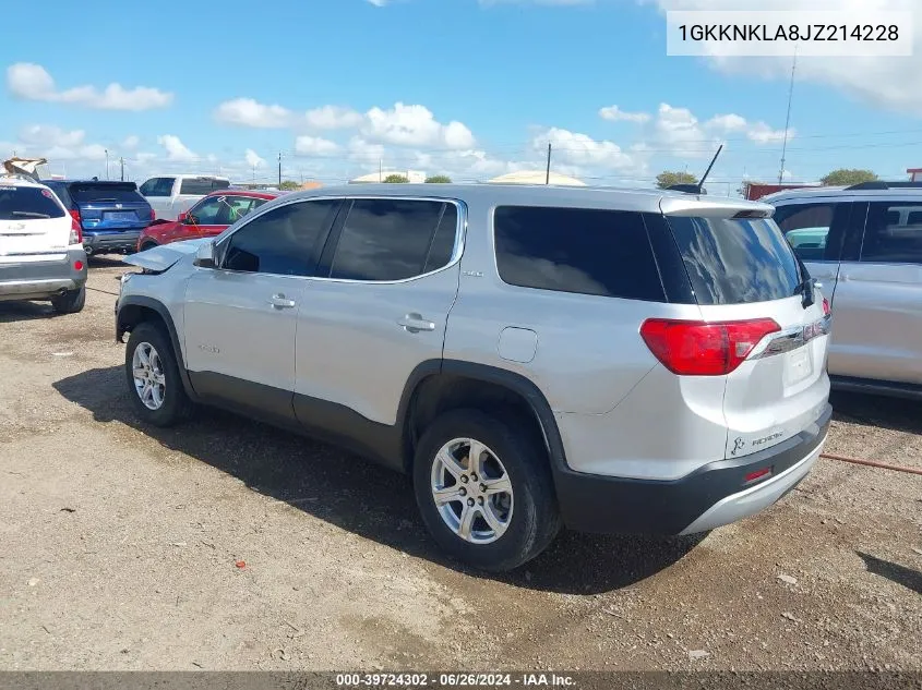 1GKKNKLA8JZ214228 2018 GMC Acadia Sle-1