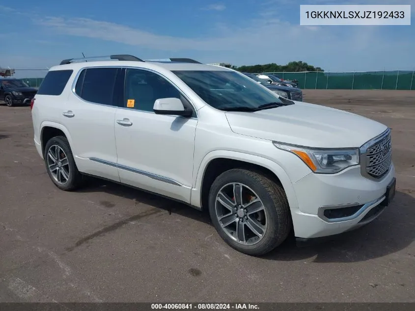 1GKKNXLSXJZ192433 2018 GMC Acadia Denali