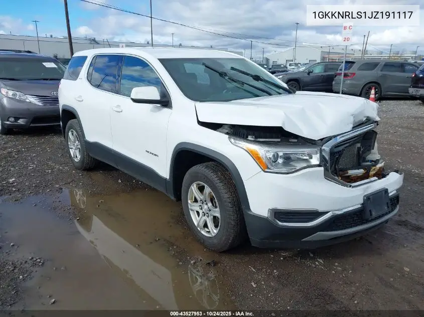 1GKKNRLS1JZ191117 2018 GMC Acadia Sle-1