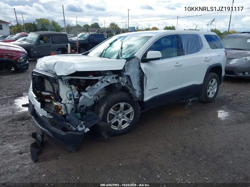 1GKKNRLS1JZ191117 2018 GMC Acadia Sle-1