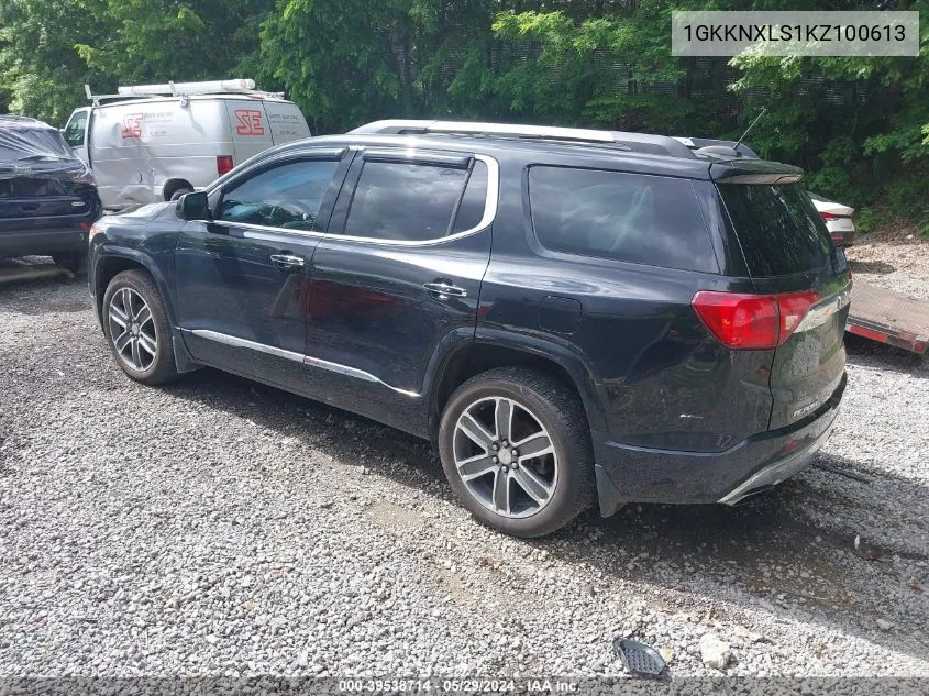 1GKKNXLS1KZ100613 2019 GMC Acadia Denali