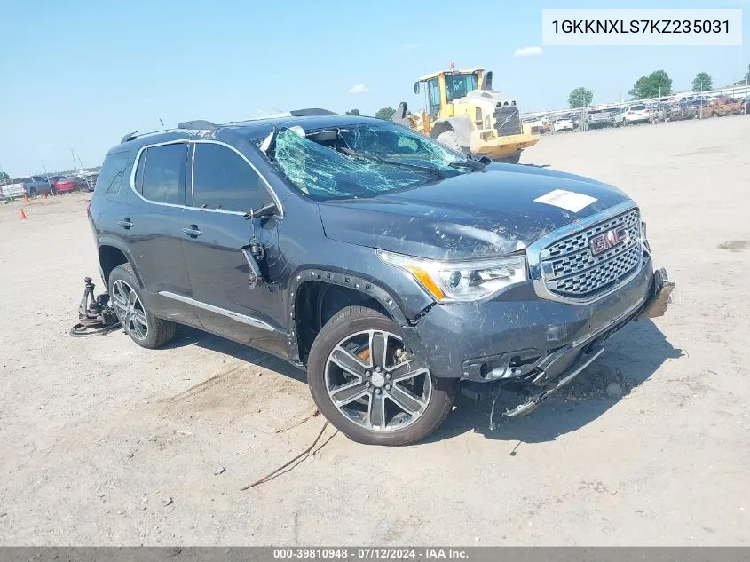 1GKKNXLS7KZ235031 2019 GMC Acadia Denali